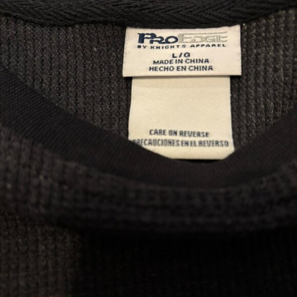 University Of Michigan Wolverines LS Raglan Shirt By Pro Edge Size L Black & Cha - Picture 3 of 6